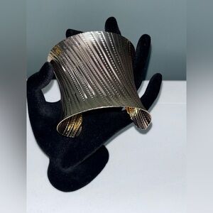 Gold Textured Cuff Bracelet